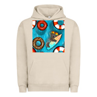 Pigment French Oak koala at the pool seamless pattern Urban Hoodie - BundleAndBundleShop