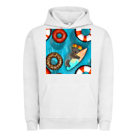 Pigment Lunar Rock koala at the pool seamless pattern Urban Hoodie - BundleAndBundleShop