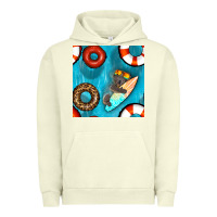 Pigment Pistachio koala at the pool seamless pattern Urban Hoodie - BundleAndBundleShop