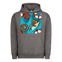 Pigment Tornado koala at the pool seamless pattern Urban Hoodie - BundleAndBundleShop