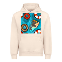 Sandshell koala at the pool seamless pattern Urban Hoodie - BundleAndBundleShop