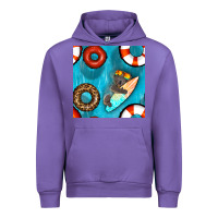 Tulip koala at the pool seamless pattern Urban Hoodie - BundleAndBundleShop