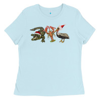 Baby Blue Christmas alligator pelican crawfish Ladies Tee - BarkalooDesign