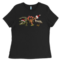 Black Christmas alligator pelican crawfish Ladies Tee - BarkalooDesign