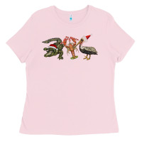 Bubblegum Pink Christmas alligator pelican crawfish Ladies Tee - BarkalooDesign