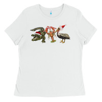 White Christmas alligator pelican crawfish Ladies Tee - BarkalooDesign