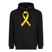 Black Gold Cancer ribbon Heavyweight Hoodie - RanaPortraitStore