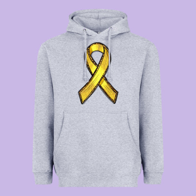 Heavyweight Hoodie Gold Cancer ribbon