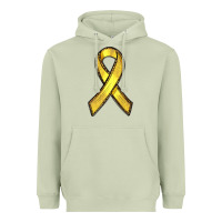 Matcha Gold Cancer ribbon Heavyweight Hoodie - RanaPortraitStore