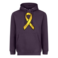 Plum Gold Cancer ribbon Heavyweight Hoodie - RanaPortraitStore