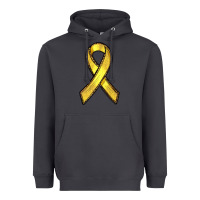 Smoke Gold Cancer ribbon Heavyweight Hoodie - RanaPortraitStore