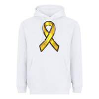 White Gold Cancer ribbon Heavyweight Hoodie - RanaPortraitStore