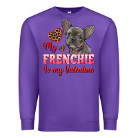 Purple my frenchie is my valentine Premium Sweatshirt - RanaPortraitStore