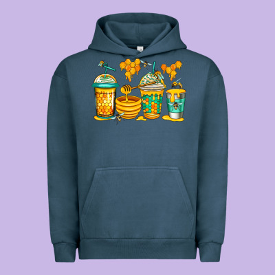 Bumble Bee Honey Coffee Urban Hoodie Designed By Jasminsmagicworld
