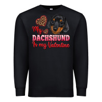 Black my dachshund is my valentine Premium Sweatshirt - RanaPortraitStore