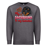 Charcoal Heather my dachshund is my valentine Premium Sweatshirt - RanaPortraitStore