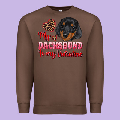 My Dachshund Is My Valentine Premium Sweatshirt Designed By Ranaportraitstore