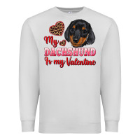 Dove Grey my dachshund is my valentine Premium Sweatshirt - RanaPortraitStore