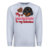 Heather Grey my dachshund is my valentine Premium Sweatshirt - RanaPortraitStore