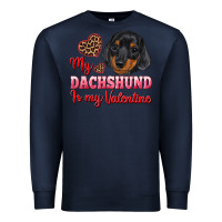 Navy my dachshund is my valentine Premium Sweatshirt - RanaPortraitStore