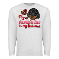 Oatmeal Heather my dachshund is my valentine Premium Sweatshirt - RanaPortraitStore