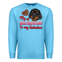 Ocean Blue my dachshund is my valentine Premium Sweatshirt - RanaPortraitStore