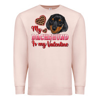 Pale Pink my dachshund is my valentine Premium Sweatshirt - RanaPortraitStore