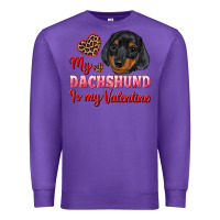 Purple my dachshund is my valentine Premium Sweatshirt - RanaPortraitStore
