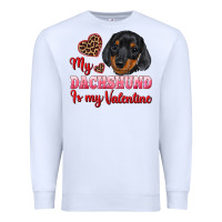 White my dachshund is my valentine Premium Sweatshirt - RanaPortraitStore