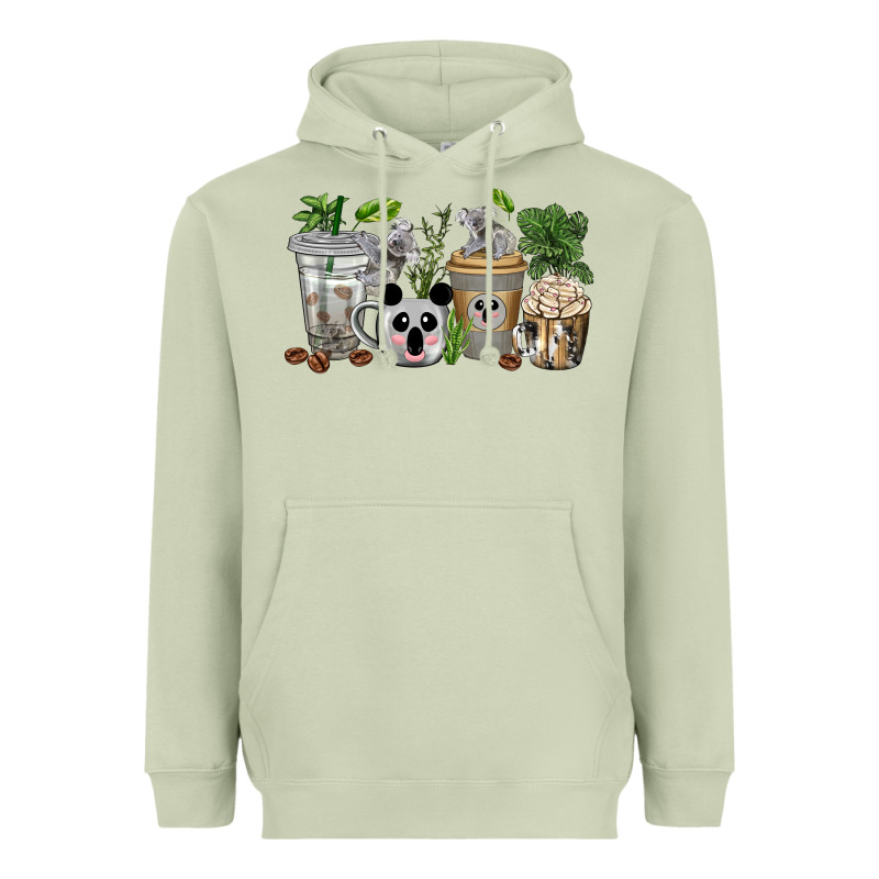 Koala Coffee Cups Heavyweight Hoodie by texasbilliewilder | Teevron