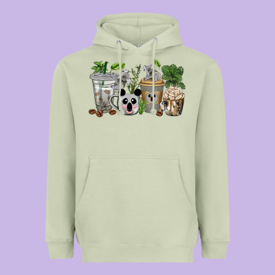 Koala Coffee Cups Heavyweight Hoodie Designed By Texasbilliewilder