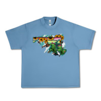Pebble Blue Maryland Map Sunflower Cactus Serape Urban Heavy Tee - RanaPortraitStore