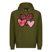 Army Green hearts Premium Hoodie - JahusDesignShop