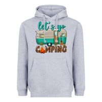 Heather Grey lets go camping Heavyweight Hoodie - texasbilliewilder