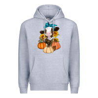 Heather Grey Cow Fall Pumpkin Premium Hoodie - Artiststas