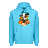 Ocean Blue Cow Fall Pumpkin Premium Hoodie - Artiststas