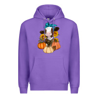 Purple Cow Fall Pumpkin Premium Hoodie - Artiststas