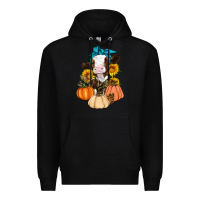 Black Cow Fall Pumpkin Premium Hoodie - Artiststas
