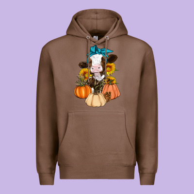 Cow Fall Pumpkin Premium Hoodie Designed By Artiststas