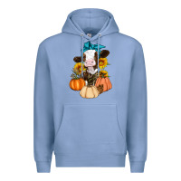 Colony Blue Cow Fall Pumpkin Premium Hoodie - Artiststas