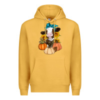Mustard Cow Fall Pumpkin Premium Hoodie - Artiststas