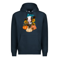 Navy Cow Fall Pumpkin Premium Hoodie - Artiststas