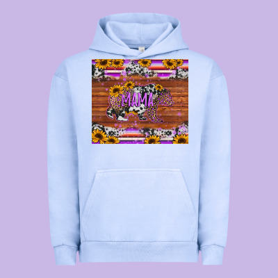 Mama Bear Sunflowers Purple Urban Hoodie Designed By Jasminsmagicworld