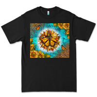 Black Monarch Butterfly Sunflower Premium Tee - LillyAllenDesigns