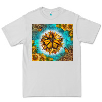 Dove Grey Monarch Butterfly Sunflower Premium Tee - LillyAllenDesigns