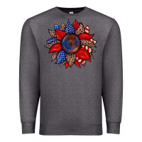 Charcoal Heather American flag leopard sunflower Premium Sweatshirt - Zillion Design Studio