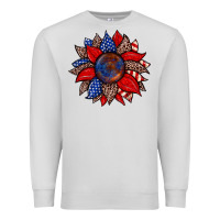 Dove Grey American flag leopard sunflower Premium Sweatshirt - Zillion Design Studio