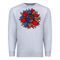 Heather Grey American flag leopard sunflower Premium Sweatshirt - Zillion Design Studio