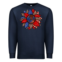 Navy American flag leopard sunflower Premium Sweatshirt - Zillion Design Studio
