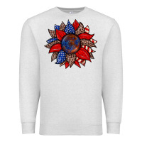 Oatmeal Heather American flag leopard sunflower Premium Sweatshirt - Zillion Design Studio